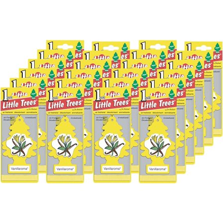 2025 Seneste Model LITTLE TREES Bilfrisker | Hængende Papirtræ til Hjemmet eller Bilen | Vanillaroma | 24 Pakke Vanillaroma 24 Stk. (Pakke o