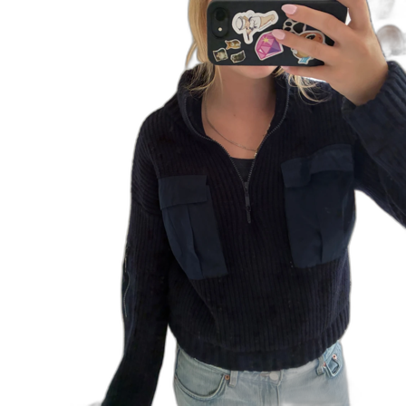 Mörkblå stickad tröja Baum und Pferdgarten