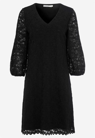 Cellbes of Sweden - V-udskåret blondekjole i sort til damer i størrelse 42/44