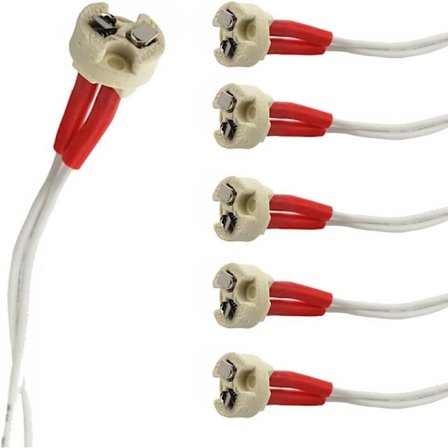 6-pak MR16 Lampehætte, 16 cm Connector Adapter til MR16 GU5.3 Keramisk CFL Halogen Pære [Energiklasse A+]
