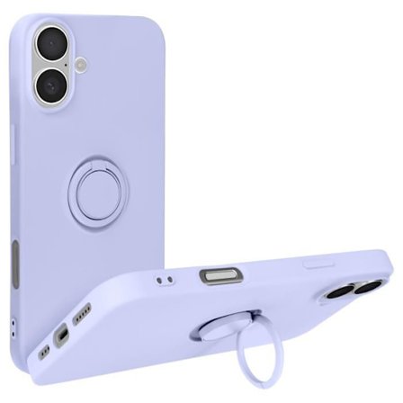 Fodral till iPhone 16 Plus - AVIZAR - Lavendel - Flexibel silikonringhållare