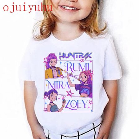 Kawaii Hip Hop Lasten T-paita KPop Demon Hunters Hauska Fanipaita KPop Demon Hunters Vaatteet Pojat Tytöt Tee Toppi Unisex(YJD)