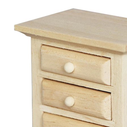 3x Dukkehus Møbler Træ Sengebord Natbordskab Dukkehus Dekoration