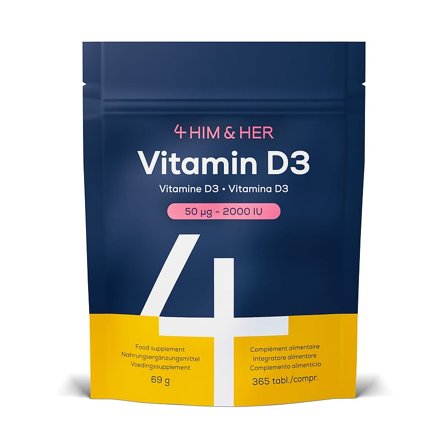 4 HIM & HER Vitamin D3 365 stk., Helse & Madvarer, Vitaminer, D-vitamin