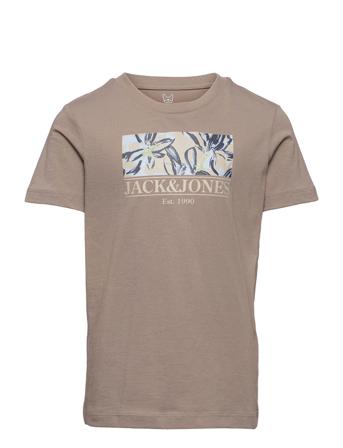 Jorflower Branding Tee Ss Crew Neck Jnr T-shirt Brun Jack & J S