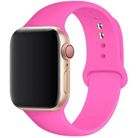Silikonrem for Apple Watch Band 45mm 44mm 42mm 49mm 41mm 40mm 38mm armbånd iwatch Series 8 7 9 SE 4 3 5 Ultra 6 Barbie rosa Barbie powder