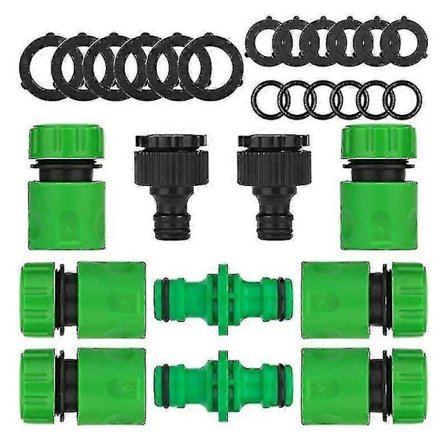 10-pack Trädgårdsslang Snabbkopplingsset (6 st 1/2" Slang Snabbkoppling, 2 st Dubbelkoppling, 2 st Kranmunstyckskoppling)