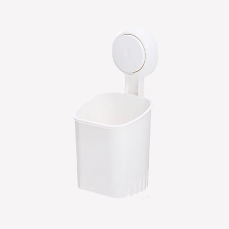 1 pakke hvid kraftig sugekop tandbørsteholder, aftagelig borefri vægbruserholder til tandbørste, tandpasta, barbermaskine, selvdrænende sugekop