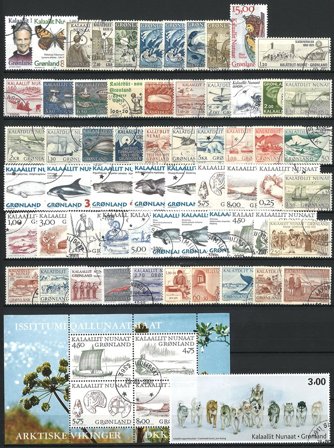 Grønland - Jens Rosing - 62 forskellige frimærker og 1 miniark 1957-2007 - Stemplet