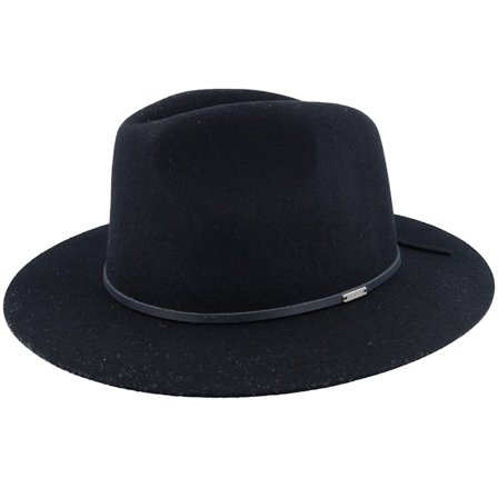 Brixton - Schwarz fedora Hut - Wesley Packable 1 Black/Black Fedora @ Hatstore