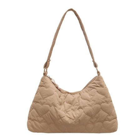 Axelväskor Quiltad tygväska KHAKI - high quality