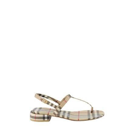 Burberry, Flat Sandals Beżowy, Kobieta, Rozmiar: 38 EU