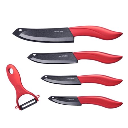 Keramisk kniv, kökskniv Kockknivset 5 delar Multifunktionell keramisk kniv tillverkad av 4 cer