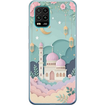 Kompatibel Mobilcover til Xiaomi Mi 10 Lite 5G Håndtegnet rejseinspireret mønster med verdenskort, fly, hjerter og vintage eventyrstema