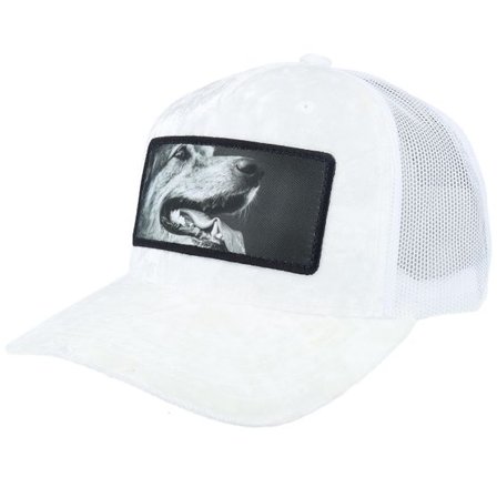 Calza Pennello - Vit trucker Keps - Happy Dog Big Patch Velvet White Trucker @ Hatstore