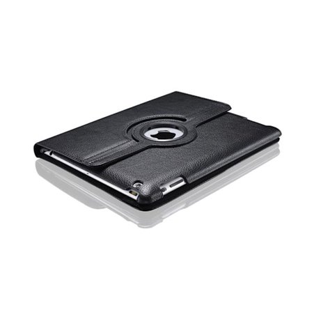 Hot tilbud til lav pris! iPad Air 6 Etui Beskyttende Tablet Etui iPad 9.7-tommer Roterende Læderetui Pro11 Lychee Mønster 10.2 sort black-Glad