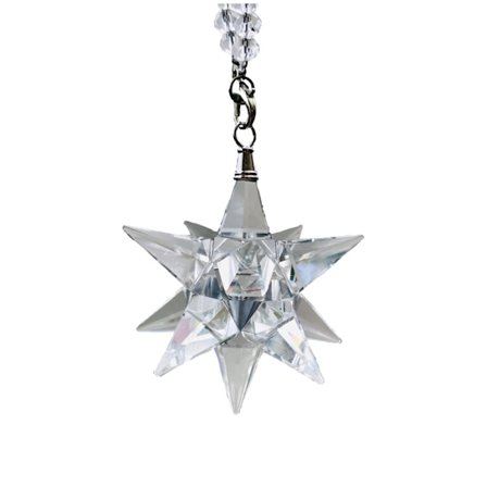 Stjerne krystaldekoration, snefnug vedhængsdekoration, bil bakspejl vedhæng, juletræsfest, feriehjemdekoration