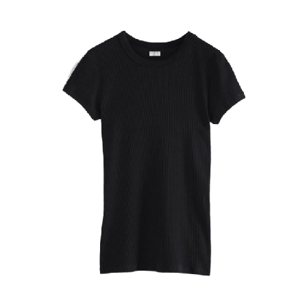 Filippa K Fine Rib Tee T-shirts & toppar Dam Svart M