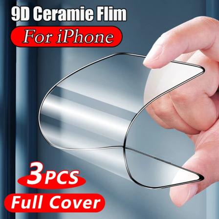 Heltäckande cover Keramikfilm för iPhone 15 14 13 12 11 8 7 Pro Max Mini Plus SE 2020 X XS XR Skyddsfilmer For iPhone 13 ProMax 2PCS