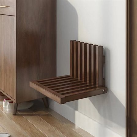 Väggmonterad fällstol i trä - Brun