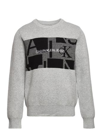 Quilted Logo Sweater Grey Calvin Klein