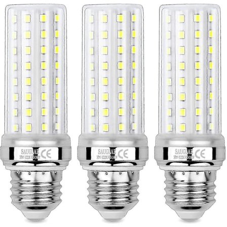 3st 20w LED Majslampor, 150w Ekvivalent Lampa, 6000k Kallvit, E27 Edison Skruvlampor