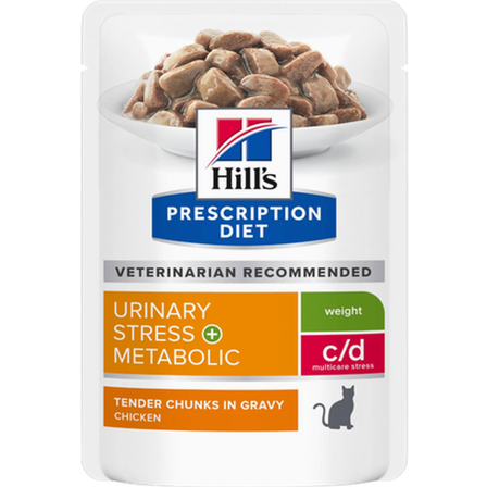 Hill's Prescription Diet Feline - Metabolic + c/d Urinary Stress Pouch 12x85 g - Katt - Kattefôr & kattemat - Veterinærfôr for katt - ZOO.no