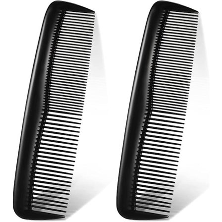 2 lomme plastik hårkamme sorte hårkamme standard fintandshårskærekam fint bandage frisørkamme til frisør frisørsalon