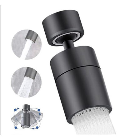 Hane Dyse, 360° Roterende Udtag Køkkenhane, Sort, 2-pak, Sprayfilter Badeværelsesvask