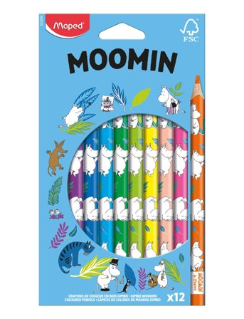 Dsignhouse Moomin | Moomin Wood Col.pencils Jumbo Fsc X12 | 20.6X 11.7X 1.1CM