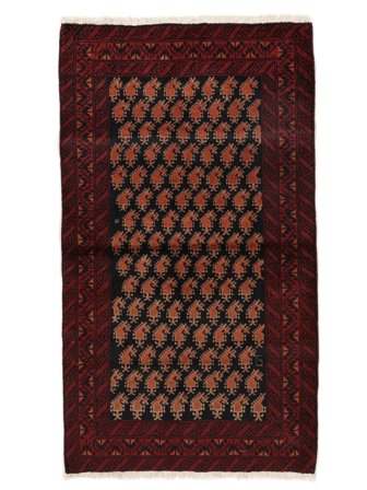 Tapis Persan Baloutche 95X167 Noir/Rouge Foncé (Laine, Perse/Iran)