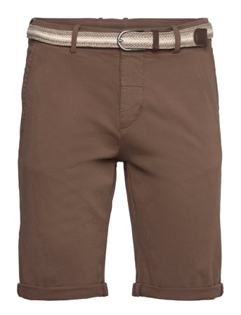 Lindbergh Superflex Chino Shorts W. Belt - Brown - L