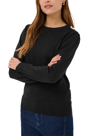 Saint Tropez MoeSZ Deco Pullover Stickat Dam Svart XL