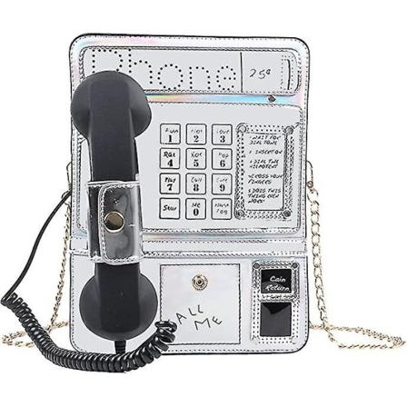 Kvinnor Reflekterande Laser Mode Telefonformad Axelväska Dam Rolig Crossbody Väska Kedjeväska För tjejer