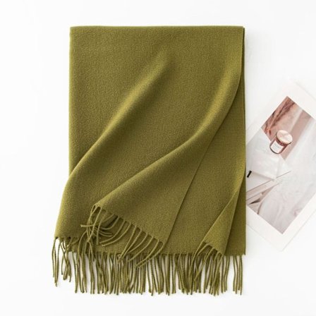 Ny scarf för höst och vinter, koreansk stil, mångsidig damscarf i imitation cashmere, enfärgad varm scarf, sjal
