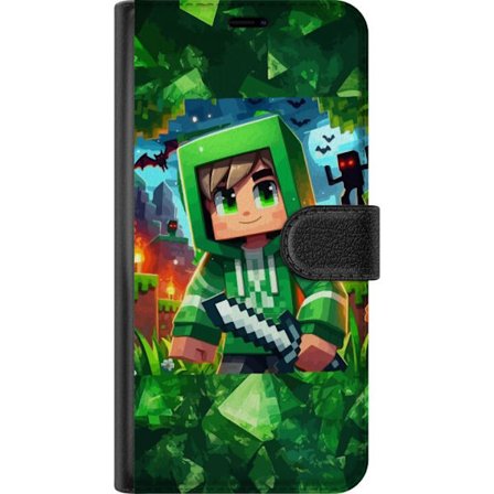 Kompatibelt Lommeboketui til Xiaomi Xiaomi Redmi 14C Minecraft gamer gutt grønn hettegenser piksel eventyr gutt sverd Minecraft kunstdesign