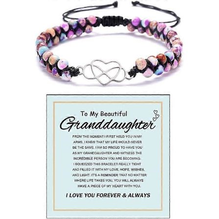 Tyttärentyttärelleni - Infinity Ikuinen Rakkaus Sydänrannekoru, Luonnon Keisarikivi_Superlahja