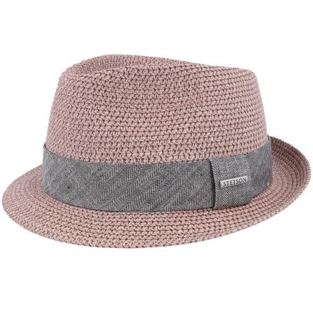 Stetson - Rosa straw Hatt - Toyo Dusty Rose Trilby @ Hatstore