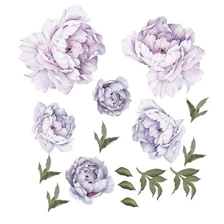 Pion Blomster Veggklistremer Blomster Veggklistremer Delikat Lilla Blomster Veggplakater Skrell og Klistremer