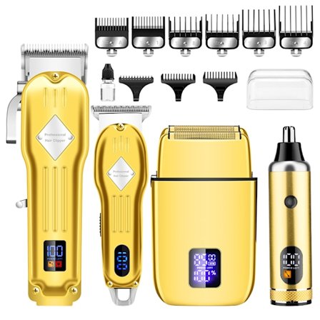 4-i-1 hårtrimmer-sæt 973A til professionel klipning Gold