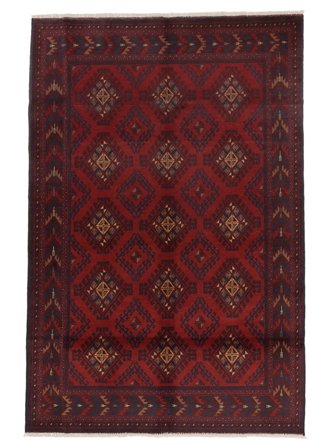 Hand Knotted Afghan Khal Mohammadi Rug 129X196 Wool Black/Dark Red Small