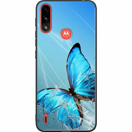 Motorola Moto E7i Power Svart Skal Fjäril