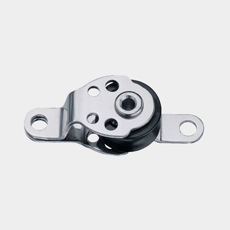 Harken 16mm Cheek Block kindblock i rostfritt stål för små kontrollinor på jollar, silver och svart färg