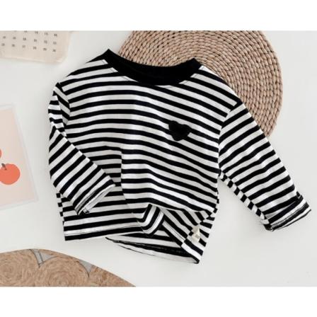 Mode Barnkläder Pojkar Flickor Tecknad Mickey Randig Raglan ärm långärmad T-shirt AX-TW 120cm
