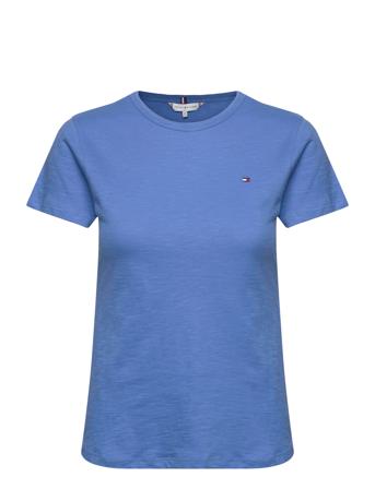 1985 Slim Slub C-Nk Ss T-shirts & Tops Short-sleeved Blå Tommy Hilfiger*Betinget Tilbud