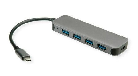 VALUE USB3.2 Gen1 Hub. 4x Ports. Type C. W/PS (PD) Factory Sealed