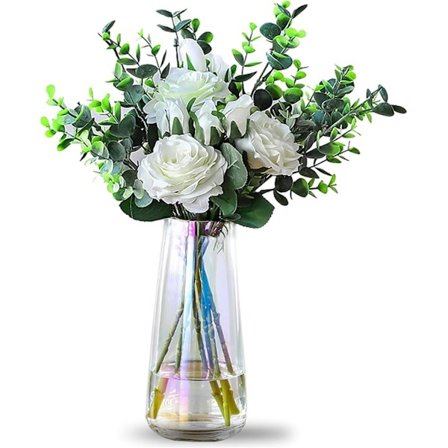 Blomstervase Fargerik Glassvase Iridescent Glassvase i Moderne Glass 22x10 cm