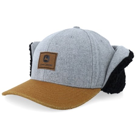 John Deere - Gris earflap Gorra - Winter Cap Oxford/Black Ear Flap @ Hatstore