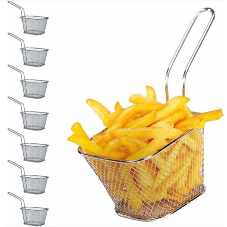 8 stk Pommes Frites Kurver, Kjøkkenutstyr Mini Fritøykurer Snack Kurver Grill Kurver Fritøykurer