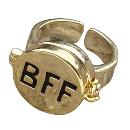 BFF Åbenbar Veninde Ring BFF Ring Sølv BFF Åbenbar Sød Legering Ring